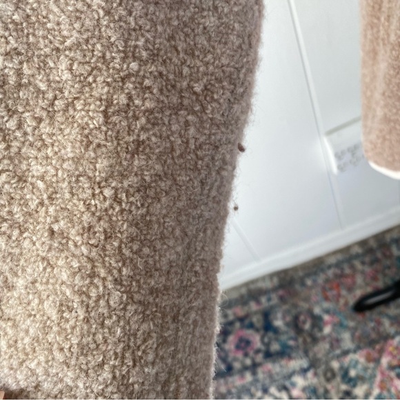 Women's Outdoor Voices MegaFleece Snap Up Hoodie Wool Blend Beige Sz S *stains - Picture 5 of 16